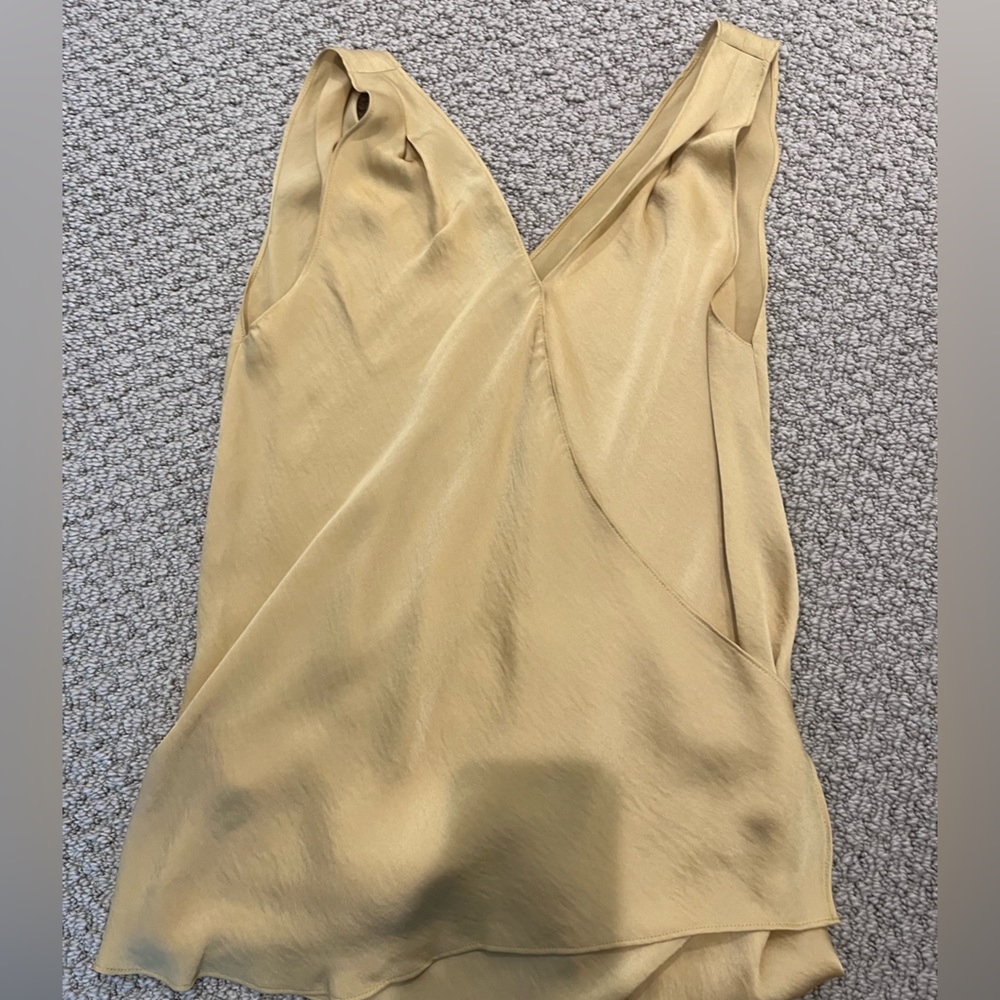 Vince yellow satin tank top - Picture 1 of 2